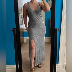 Express heather gray cotton maxi dress